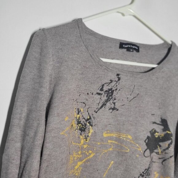 Claire France plus Size crew neck long sweater  pullover - Picture 3 of 8